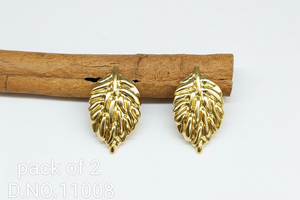 Boucles d'oreilles clous et pendantes dorées antique SKU 11008 - Product Image 2