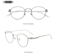 Gafas Ópticas Redondas Minimalistas de Semi-titanio Vintage, Ligeras, para Uso Diario, Suministro OEM ODM
