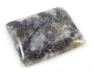 Lepidolite naturelle de 4,94 g, cabochon rectangulaire de 20x24 mm, pierre précieuse pour bijoux IG0840 - Product Image 3
