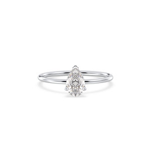 Bague de fiançailles solitaire REYES luxueuse en argent sterling 925 avec moissanite certifiée GRA pour femmes, plaquée or blanc 14 carats - Product Image 2