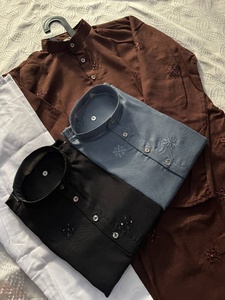 Best Quality <b>Men</b> Brown Embroidered <b>Kurta</b> Clothing Set Elegant Ethnic Wear <b>For</b> Festive Wedding And Special Occasions <b>For</b> Sale - Product Image 5