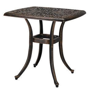 Tavolo da Giardino Quadrato in Alluminio Pressofuso Bronzato da 21,3 Pollici - Product Image 6