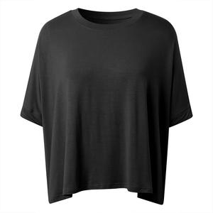 Women's Oversized Batwing Sleeve Crew Neck T-Shirt Solid Color Knitted Loose Fit Plus Size <b>Drop</b> Shoulder Short Sleeve Casual Top - Product Image 5