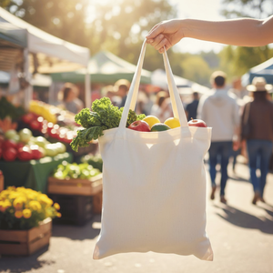 Wholesale <b>Large</b> Organic Cotton <b>Canvas</b> Handled Tote Bag Biodegradable Custom Logo Grocery Shopper Gusset Storage Eco Promo Carry - Product Image 4