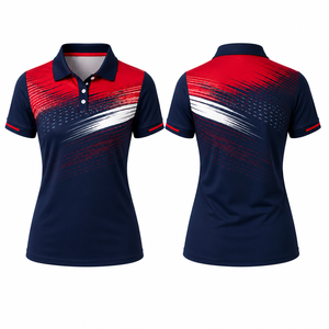 Custom Sublimation Women Tennis Dress Set Short Sleeve for Shirt Matching <b>Skirt</b> Gradient Color Moisture Wicking 100% Polyester - Product Image 5