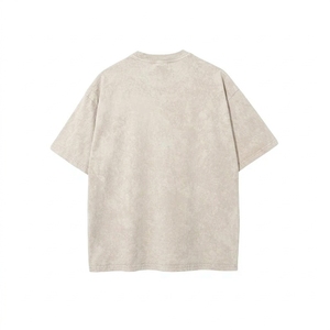 T-shirt Homme Personnalisé avec Logo Imprimé, Délavé à l'Acide, Coupe Oversize, Décontracté, Streetwear, Gris Délavé, Manches Courtes, 100% Coton - Product Image 3