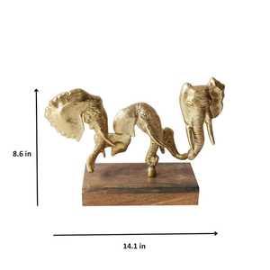 Golden <b>Elephant</b> Sculpture Figurine Handmade Artistic Tabletop <b>Decor</b> Feng Shui Animal Design Living Room Decoration - Product Image 5