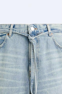 Ultra-Wide Leg <b>Bleached</b> Denim Baggy Jeans Men Light Blue Men's Straight-Leg Washed Cotton Jeans Heavyweight Streetwear Plus Size - Product Image 5