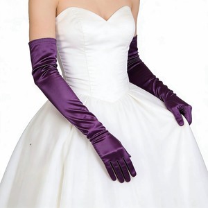 Gants longs multifonctionnels en plumes de poulet pour femme, 55 cm, style opéra, pour cosplay, soirée vintage mondaine - Product Image 2