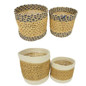 Cestas de Almacenamiento SERIE CRUX, Cesta de Jacinto de Agua y Algas Marinas, Organizador para Sala de Estar, Baño y Hogar - Product Image 2