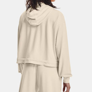 Sudadera con capucha corta para mujer, de tejido polar reforzado y cosido, de alta transpirabilidad, para uso a largo plazo, con MOQ bajo. - Product Image 2