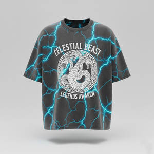 Chemise pour homme sur mesure en coton doux et respirant, imprimé tie-dye, effet vintage délavé, coupe régulière confortable, écologique, pour le quotidien - Product Image 4