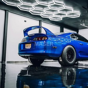 Dropshipping cửa hàng cắt tóc đèn trần 110 volt lục giác <span class=keywords><strong>LED</strong></span> ánh sáng tổ ong xe ô tô rửa chi tiết làm việc ánh sáng cho nhà để xe - Product Image 3