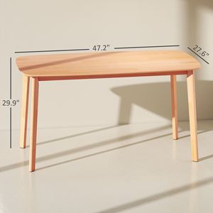 Tavolo da Pranzo Rettangolare Rustico in Legno di Pino da 119 cm per 6 Persone, Piano Grande per Sala da Pranzo, Tavolo da Cucina Naturale - Product Image 3