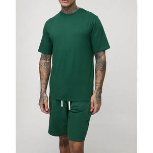 Custom Wholesale OEM Manufacturer Supplier Cotton <b>Mens</b> Summer Sets 280 GSM Heavy Jersey Fabric Private Label Bulk Production - Product Image 5
