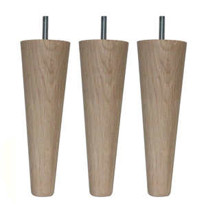 Custom Solid Wood Round Furniture Legs for <b>Sofa</b> Cabinet Dresser Ottoman Replacement Wooden Legs Natural Finish Durable <b>Support</b> - Product Image 1