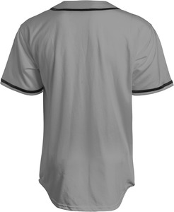 Camiseta de Béisbol Blanca para Hombre, Cuello en V, Manga Corta, Cierre de Botones, Absorbe la Humedad, Poliéster, Deportiva, Corte Regular para Adultos - Product Image 4