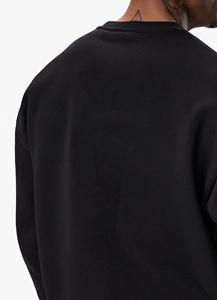 Sudadera Negra de Cuello Redondo para Hombre, con Logotipo de Llama Estampado, Corte Regular, Informal, de Punto, de Algodón, para Otoño - Product Image 5