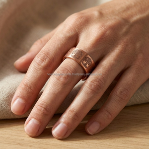 Anillo Premium de Cobre Puro Árbol de la Vida • Banda Botánica Curativa Grabada de Lujo - Product Image 2