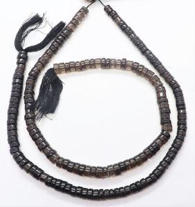 Perles lisses en quartz fumé naturel, perles en quartz en forme de pneu, brin de 12,5 pouces, perles en quartz fumé en forme de roue pour la fabrication de bijoux - Product Image 1