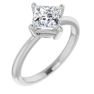 VVS1 Moissanite Solitaire <b>Ring</b> For Her Princess Cut Engagement <b>Ring</b> 14K Solid White Gold Wedding <b>Statement</b> <b>Ring</b> Anniversary Gift - Product Image 4