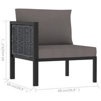 Langlebiges Anthrazit-Polyrattan Aluminium-Ecksofa Gartenmöbel mit Polyestermaterial