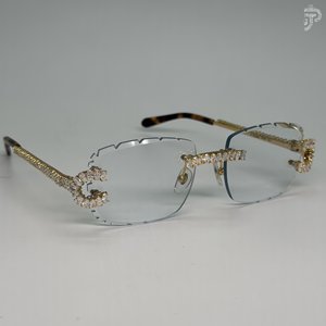Monturas Geométricas con Lentes Transparentes, Diseño Moderno con Incrustaciones de Diamantes Hechas a Mano, para Gafas de Sol - Product Image 3