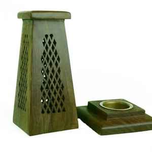 Quemador de incienso Bakhoor de madera tallada a mano, quemador de Oud, soporte decorativo para incienso árabe, regalo para el hogar, Ramadán, Eid. - Product Image 4