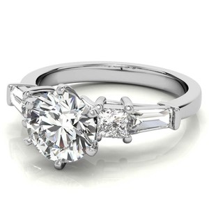 Round Cut Moissanite <b>Ring</b> 925 Sterling <b>Silver</b> White Gold Plated Luxury <b>Solitaire</b> Engagement Wedding Promise Bridal <b>Ring</b> - Product Image 3