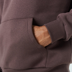 Sweat-shirt à capuche marron pour homme, coupe régulière, en coton molletonné, décontracté, avec poche, manches longues, pour l'automne - Product Image 6