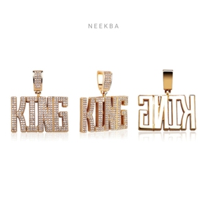 จี้ตัวอักษร KING แบบตัวหนาสั่งทำพิเศษ - จี้เพชรโมอิสซาไนต์สี D ระดับความสะอาด VVS บนตัวเรือนเงินแท้ 925 งานแฮนด์เมด 100% เครื่องประดับโมอิสซาไนต์ - Product Image 5