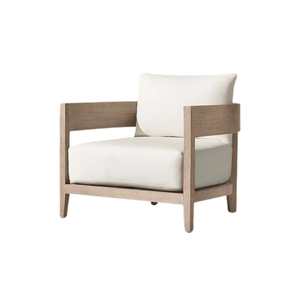 Fauteuil de salon d'extérieur moderne en bois, chaise longue rembourrée pour patio, canapé de jardin pour villa, hôtel, balcon - Product Image 1