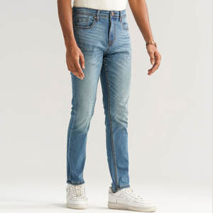 กางเกงยีนส์ผู้ชายทรงตรง ขาตรง ทรงปกติ สีซีด สไตล์ลำลอง วินเทจ ผ้าฝ้ายทนทาน ขายส่ง รับผลิตแบบ OEM - Product Image 2