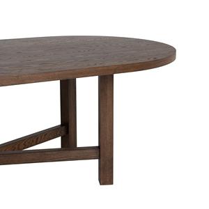 Table à manger ovale en bois, design minimaliste moderne, base en bois massif, meuble stable pour la salle à manger - Product Image 2