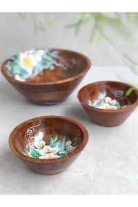 Bol en bois vintage Bol de service à salade Fabricant en gros Nouveau design Bol de service à salade en bois fini à la main - Product Image 5