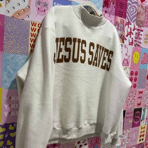 Sweat-shirt réversible personnalisé 2 pièces surdimensionné 100 % coton hiver unisexe avec col montant et motif « Jésus sauve » de haute qualité - Product Image 4