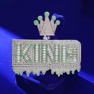 Collar de Lujo con Colgante de Corona 'KING' en Oro y Plata, Estilo Hip Hop, con Micro Pavé de Diamantes CZ - Product Image 2
