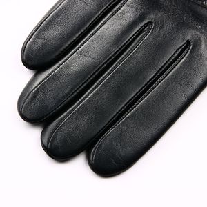Men's Black Sheepskin Leather Driving <b>Gloves</b> Fashionable Outdoor Gear for Daily Party Travel with Wool Lining - Product Image 4