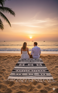 Tapis de couloir / tapis en coton tissé à la main avec motif floral moderne, lavable en machine, réversible, pour la maison, le camping, les pique-niques, les voyages, la prière - Product Image 3