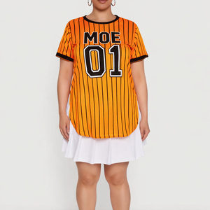 Camiseta Deportiva Sublimada con Rayas Estilo Y2K para Mujer, Jersey de Fútbol Americano, Ligera, Transpirable, de Poliéster, Personalizable para Equipos - Product Image 4