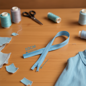 Fermeture éclair invisible Ilan 50 cm bleu clair pour travaux de couture - Product Image 2