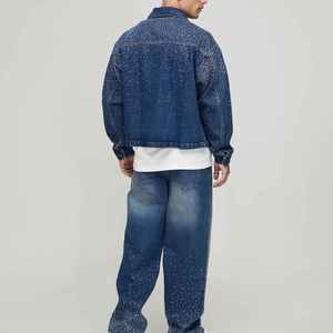 Chaqueta Vaquera de Mezclilla con Pedrería, Estilo Vaquero Occidental para Hombre, Decoración Brillante con Pedrería, Tela de Alta Calidad, Corte Tradicional - Product Image 4