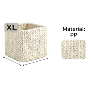 ตะกร้าเก็บของทอมือจากเส้นใยพืช รูปทรงสี่เหลี่ยม อเนกประสงค์ - Product Image 1