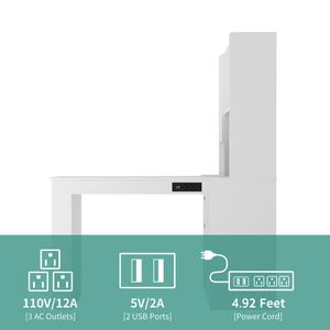 Modern LED Light L-Shaped Desk with Charger Drawers Bookshelf for Home <b>Office</b> <b>Computer</b> Desk by 'L Shaped St' - Product Image 5