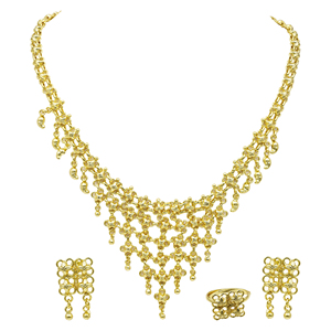 Collares Cortos Chapados en Oro de 14K, 18K y 24K al por Mayor, Diseño Turco Tradicional de Oriente Medio, Estilo Dubái, Conjunto de Moda Nupcial - Product Image 2