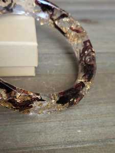 Black <b>Ruby</b> Hibiscus Gold Flake Resin Bangle Real Gold Flake Jewelry Resin <b>Bracelet</b> Bangle Gold <b>Bracelet</b> Resin Bangle - Product Image 3