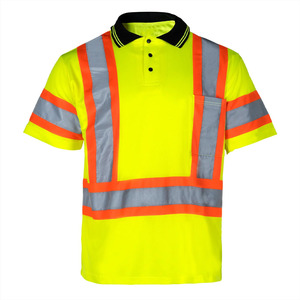 Polo de sécurité en polyester personnalisé pour homme, vêtements de travail de sécurité, chemise de travail à manches longues, polo réfléchissant - Product Image 1