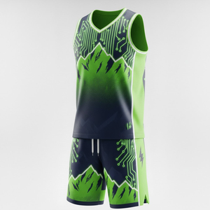 Maillot de basket-ball unisexe en gros pour hommes, 100 % polyester respirant, col en V, tissu maillé - Product Image 3