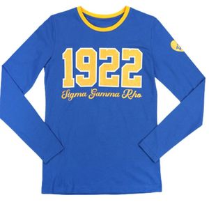 T-shirt à manches longues pour femmes Sigma Gamma Rho, t-shirt graphique personnalisé de la sororité grecque SGRho, t-shirt décontracté à col rond, vêtements de mode universitaires - Product Image 1