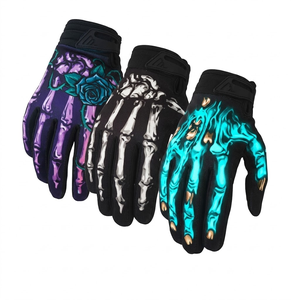 Gants de motocross personnalisés avec impression par sublimation, motif crâne, rose, griffe de fantôme, antidérapants pour la conduite en extérieur - Product Image 2